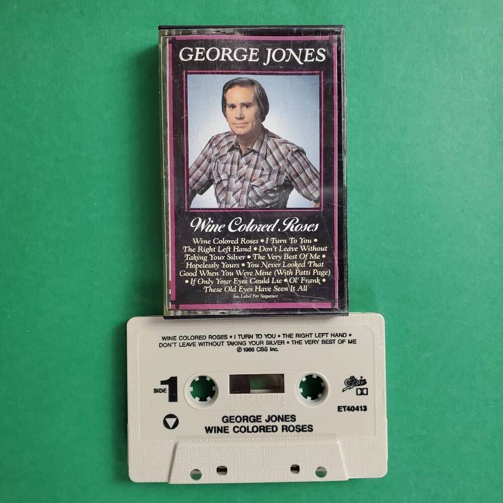 George Jones Wine Colored Roses Cassette 1986 CBS